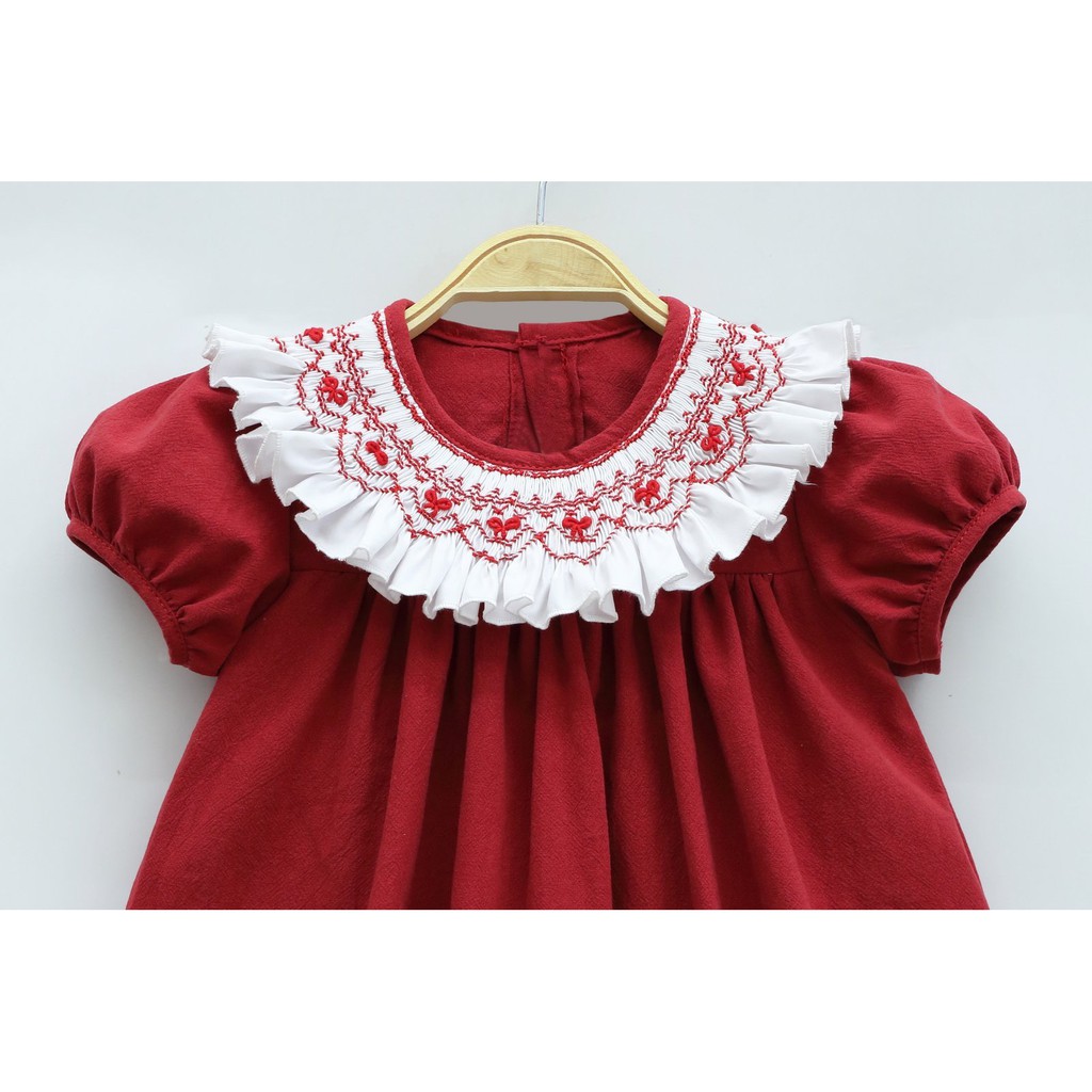 ĐẦM SMOCK BÈO ĐỎ