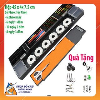 Hộp đựng phao câu đài 45cm câu ngày đêm đầy đủ, phao nano chống sóng cao cấp, câu đài cá chép