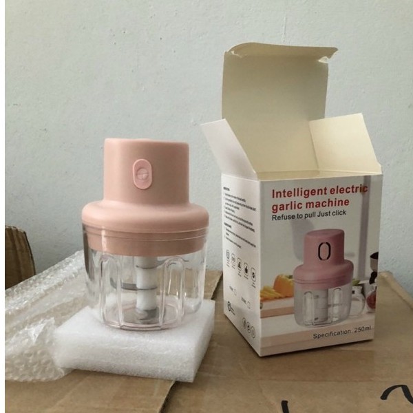 FREESHIPMáy say tỏi ớt mini cầm tay PINK BUNNY bằng điện 250ml