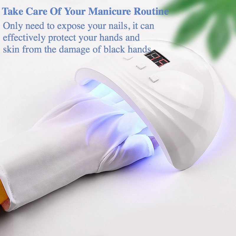 Set 2 Găng Tay Bảo Vệ Chống Tia UV Chống Bức Xạ Khi Làm Móng
