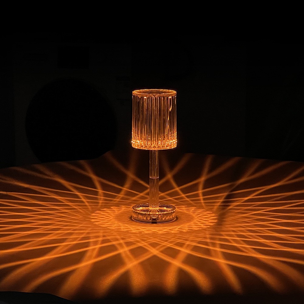 Đèn ngủ cảm ứng pha lê chụp trụ cổng sạc USB trang trí phòng ngủ phòng khác, bàn, quà tặng-Ráp