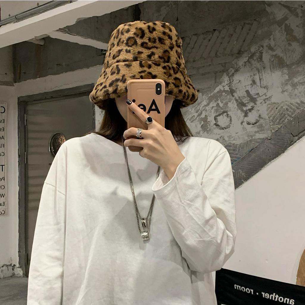 Nón Bucket Phủ Lông Dày Giữ Ấm Thời Trang Thu Đông Dành Cho Nữ 22A88