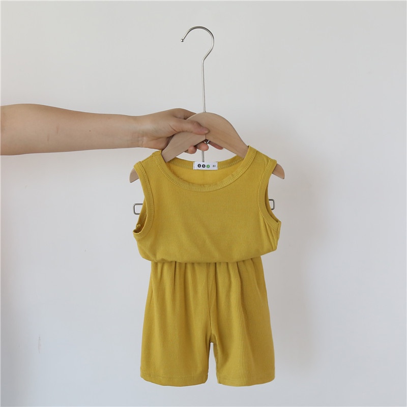 HAPPY BABY Bộ Cộc Tay, Ba Lỗ Thun Gân HappyBaby Cho Bé Trai Bé Gái