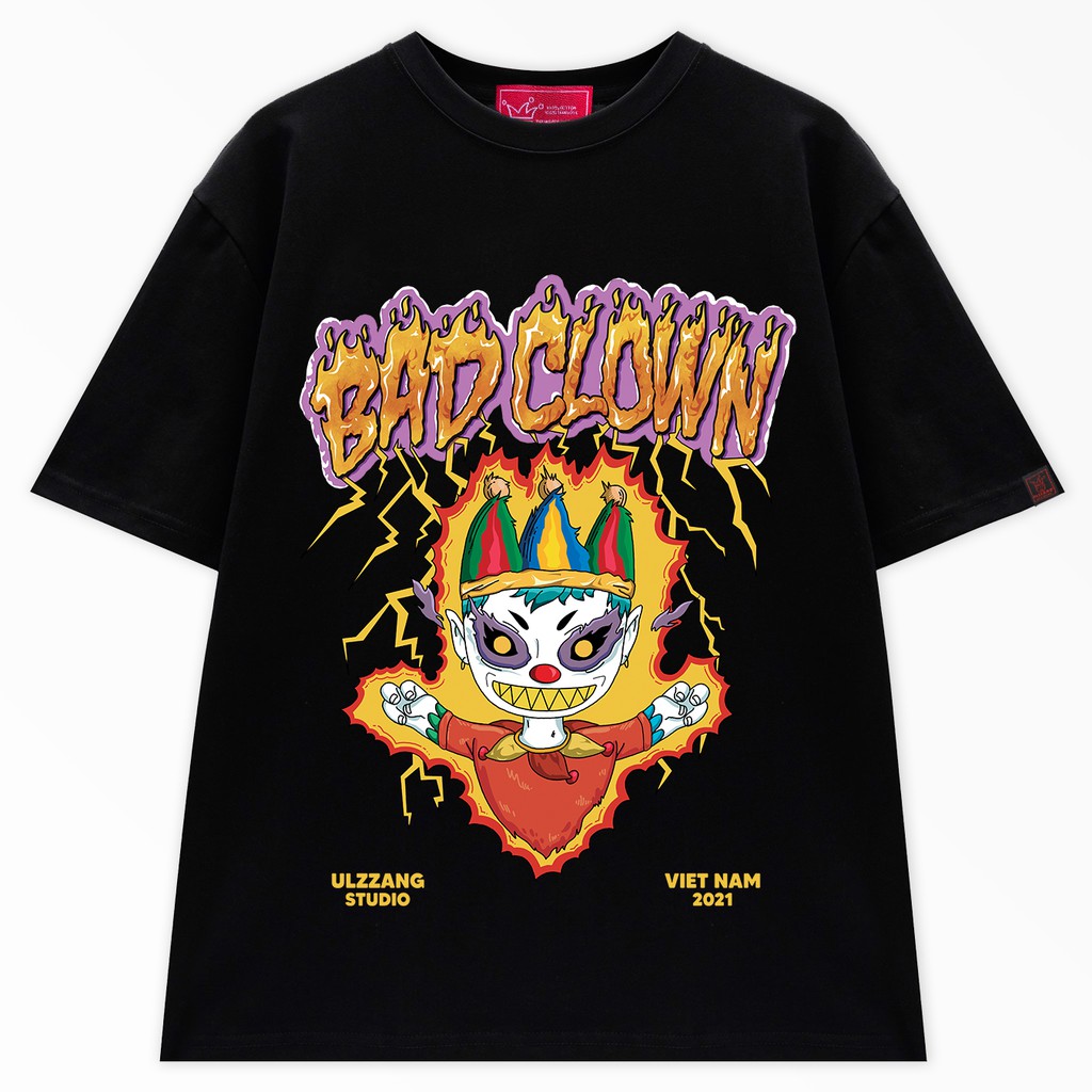 Áo thun unisex local brand ULZZ ulzzang form dáng rộng tay lỡ bad clown - U-34