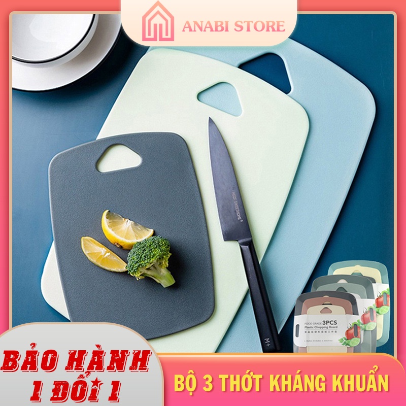 Bộ 3 thớt kháng khuẩn HÀN QUỐC 3 kích cỡ chống trơn chống xước - ANABISHOP