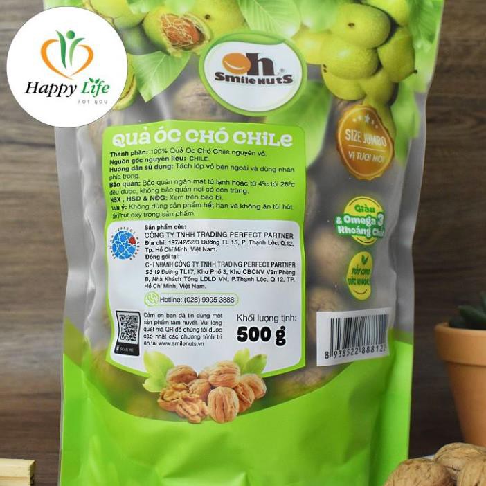 Qủa óc chó chile nguyên vỏ túi 500g - Happy Life for You