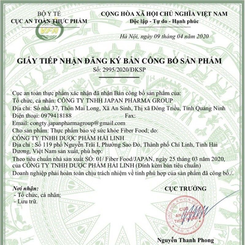 Chất xơ hòa tan FIBER FOOD rau diếp cá giảm táo bón ở trẻ em và người lớn_Hộp 20 gói