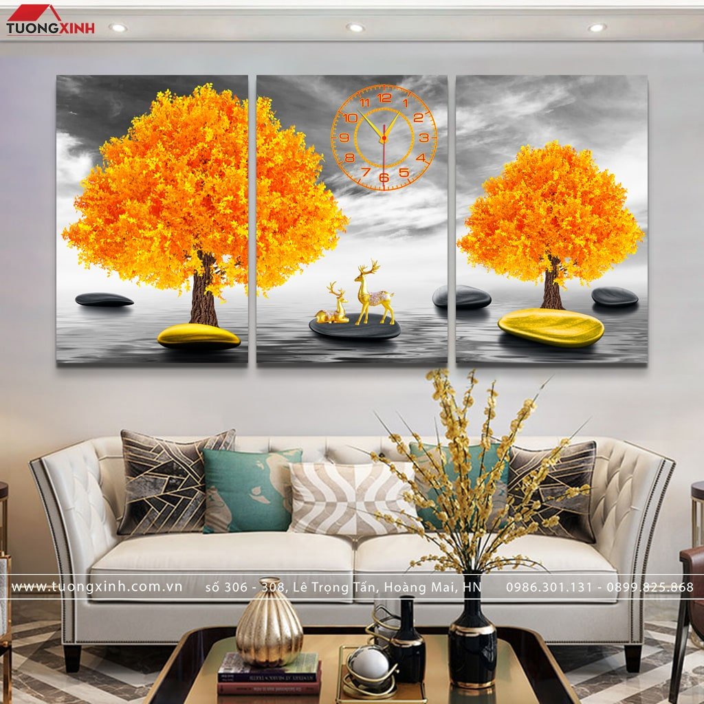 Đồng hồ tranh trang trí phong cảnh nghệ thuật DHP07