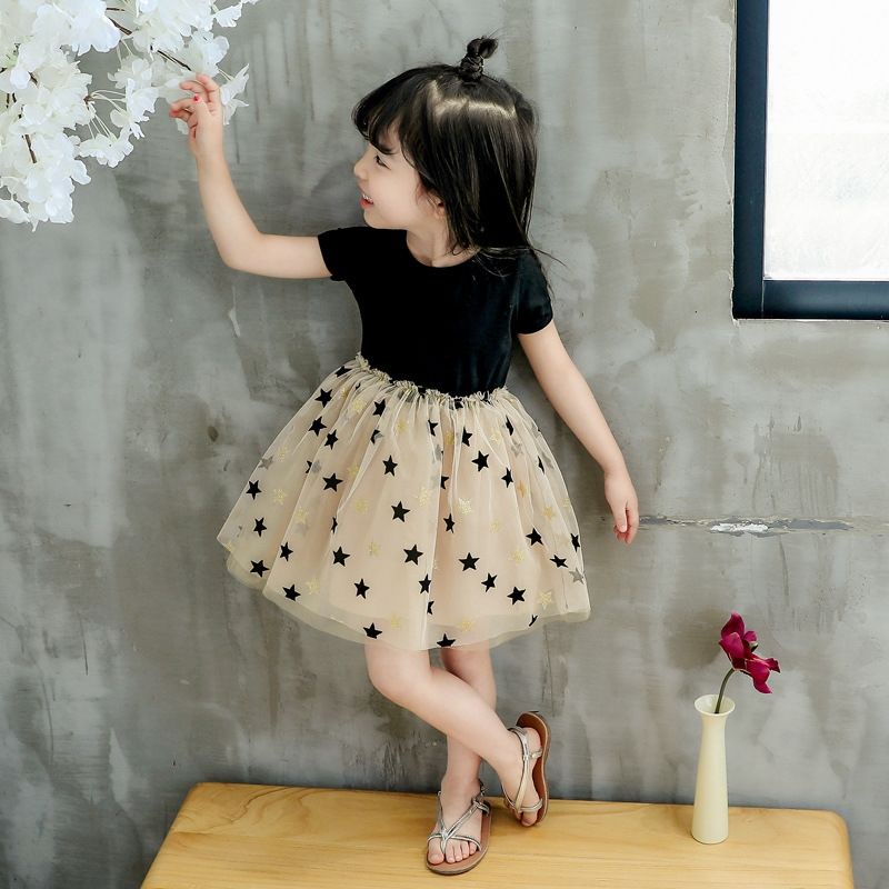 Đầm Công Chúa Phối Lưới Thiết Kế Xinh Xắn Thời Trang Mới Cho Bé Gái 0-8 Tuổi