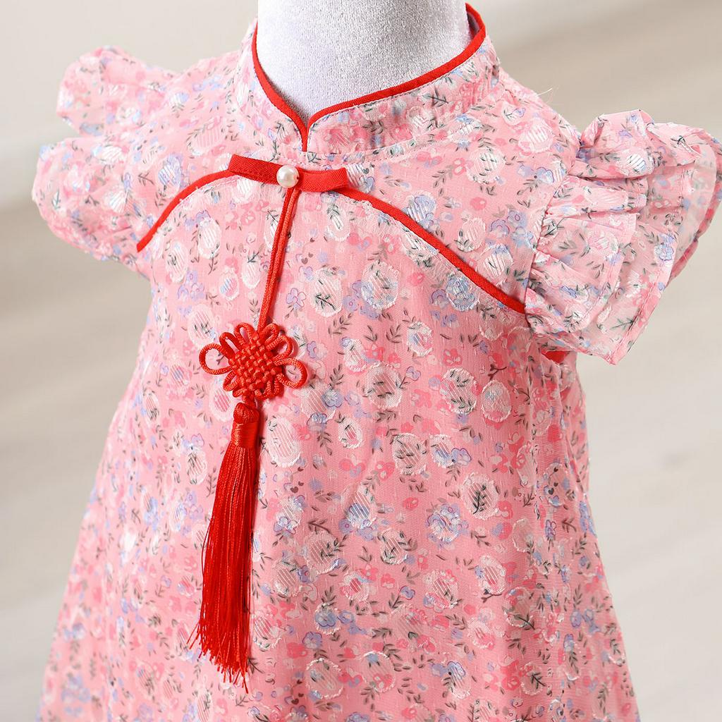 Váy tiểu thư công chúa cho bé gái DORYKIDS hồng cổ trang phom chữ A cho bé từ1,2,3,4,5,6,7,8,9,10,11,12 tuổi-101056V1901