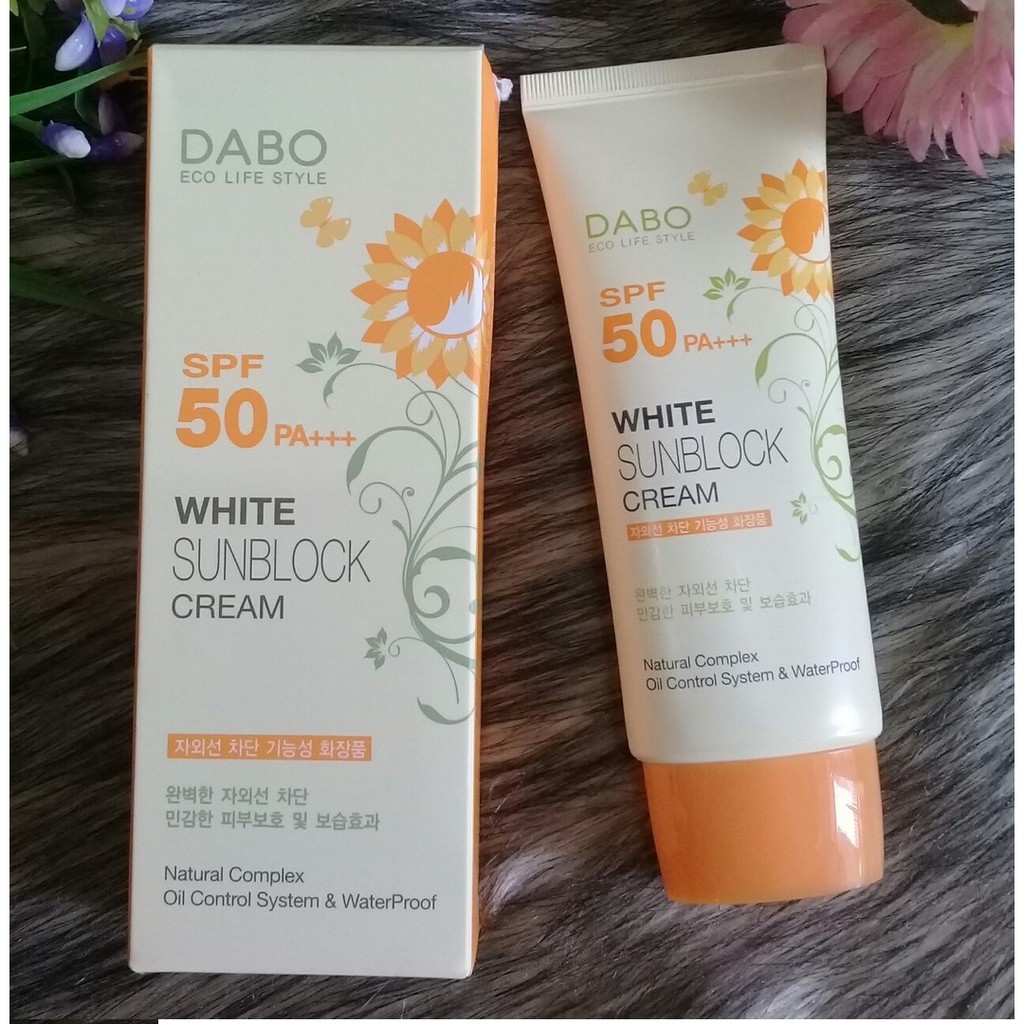 [Hàng Chính Hãng] [ Bộ 2] Kem Chống Nắng Tự Nhiên Mỏng Nhẹ Dabo Whitening Sunblock Cream Hàn Quốc 70ml Và Mặt Nạ Benew.