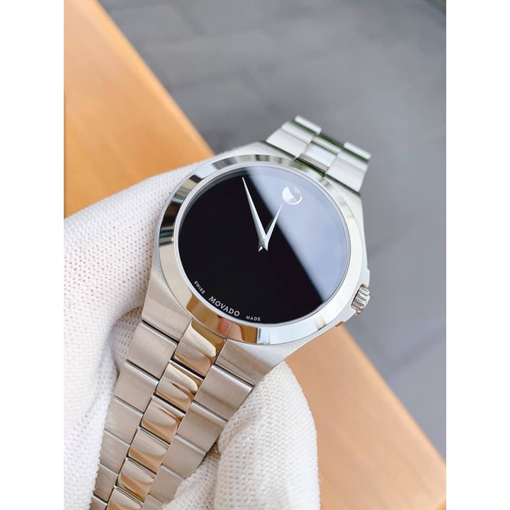 Đồng Hồ Nữ Movado Black Dial Stainless Steel Ladies Watch 0606558