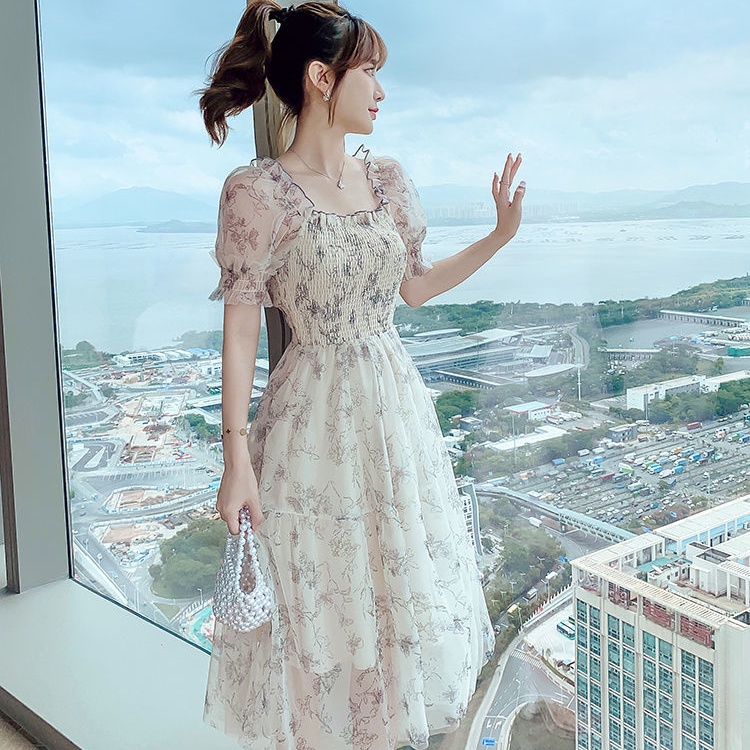 Đầm hoa chiffon Perty xinh xắn duyên dáng phong cách Hàn Quốc