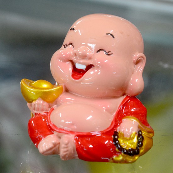 Bộ hai tượng Di Lặc cười cầm thỏi vàng-xâu tiền