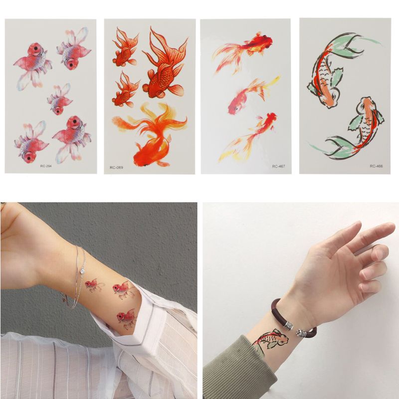 Bộ 10 Tấm Sticker Hình Cá Koi 3d Sống Động Dùng Để Trang Trí Đồ Thủ Công