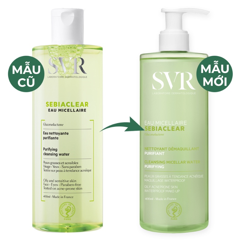 Nước tẩy trang SVR SEBIACLEAR Eau Micellaire làm sạch da và giúp loại bỏ dầu