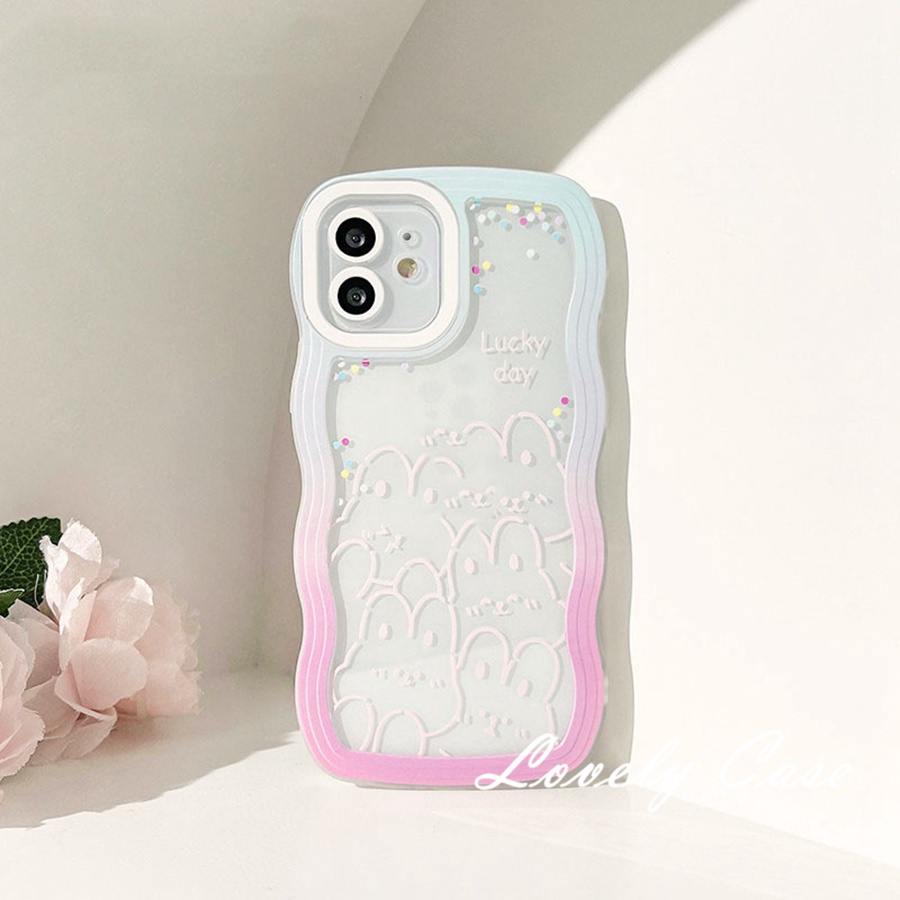 Ốp Điện Thoại Mềm Trong Suốt Họa Tiết Sóng Biển Màu Gradient Cho iPhone 14 13 12 11 Pro Max X XR Xs Max 8 7 6 6s + SE 2020