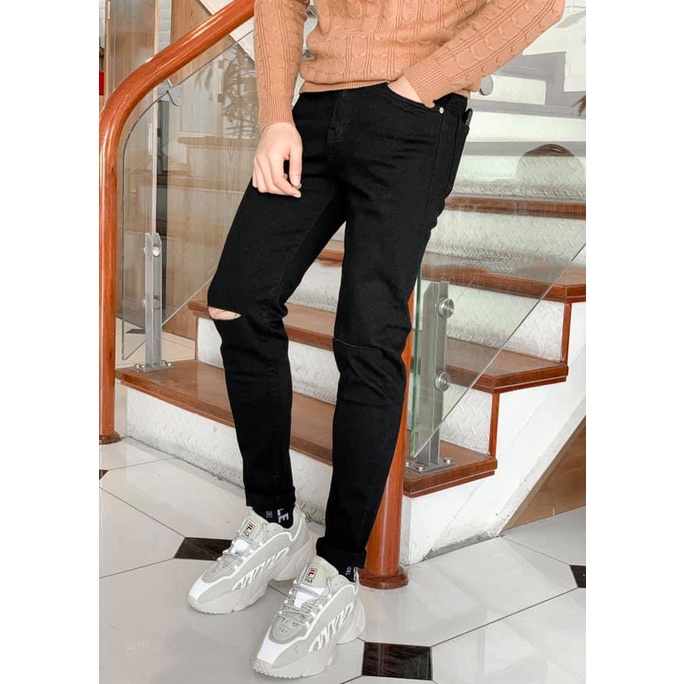 Quần Jean Nam Cotton Co Giãn Mềm Mịn Phom Ôm Dáng Hàn