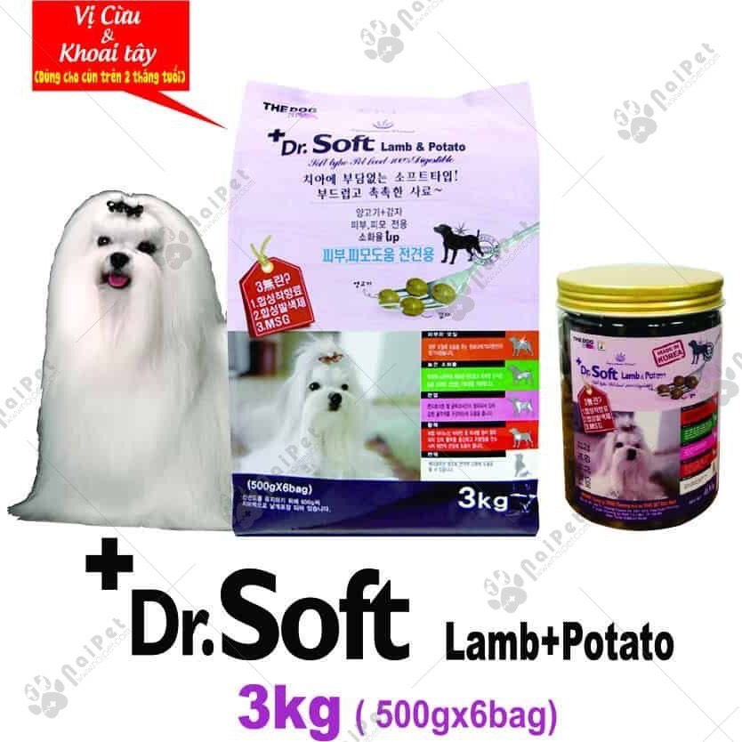 Thức Ăn Hạt Mềm Vị Cá Hồi Khoai Tây Dr.Soft Salmon &amp; Potato 500g