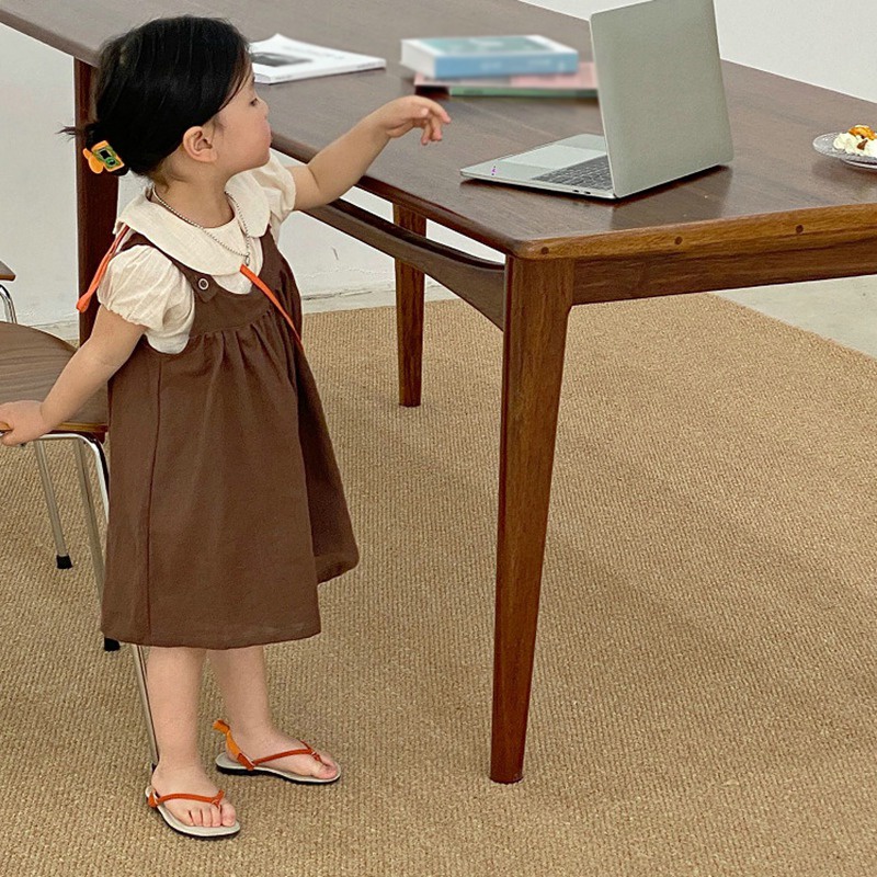 Áo Tay Ngắn Cổ Búp Bê Phong Cách Phương Tây Dành Cho Bé Gái