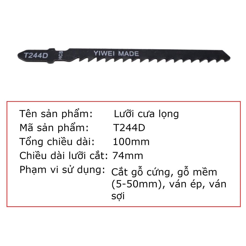 Lưỡi cưa lọng gỗ, sắt T144D T244D T127D chất liệu Thép carbon (lẻ 1 chiếc)