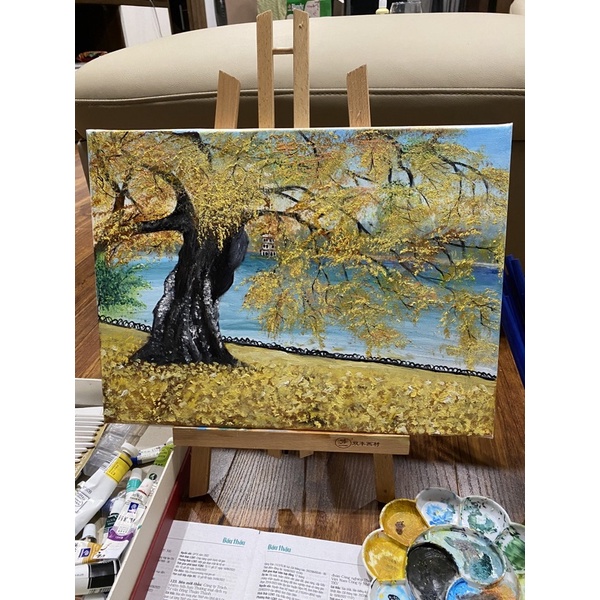 Tranh vẽ Sơn dầu Acylic Thu Hà Nội 30*40