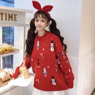 Áo len đỏ, đen hoạ tiết noel