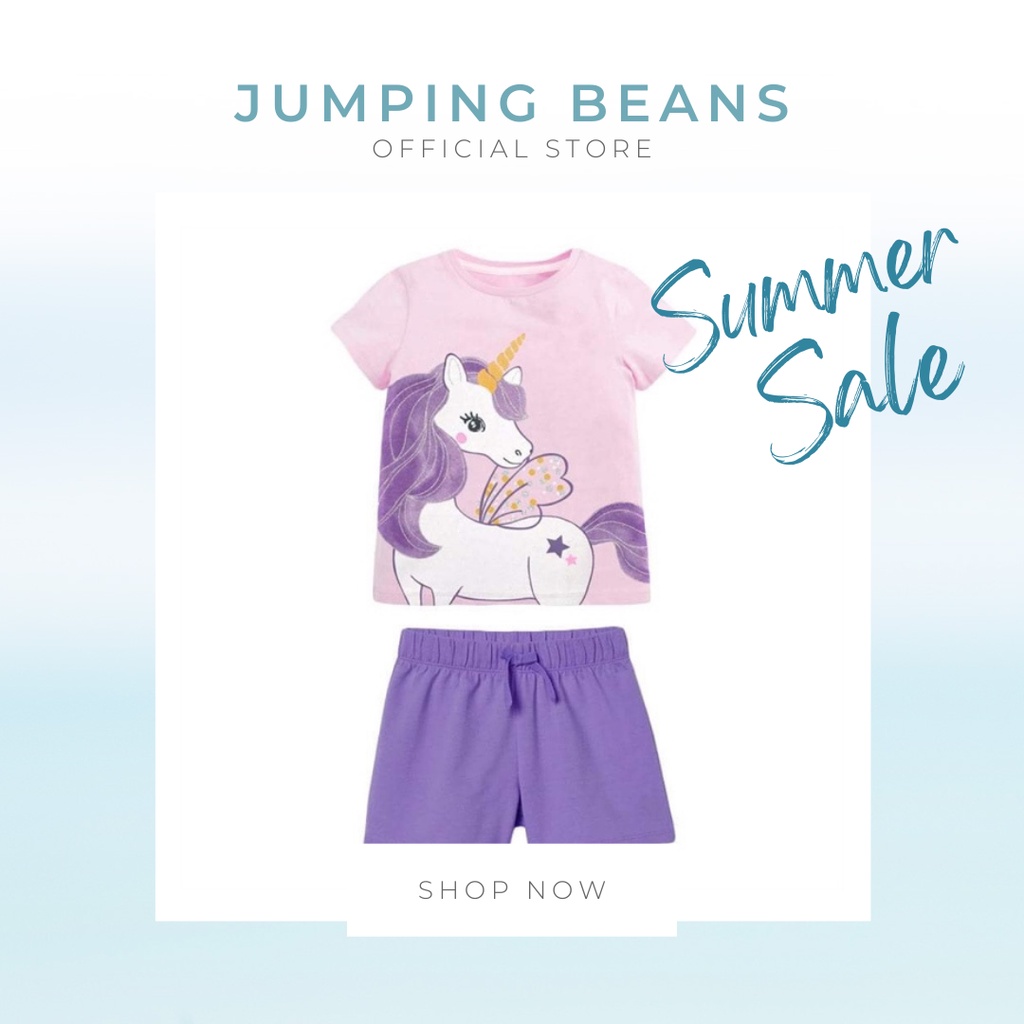 Bộ hè cotton Little Maven LM2Y0101 tím Pony cho bé gái 2-7 tuổi - Jumping Beans Official Store
