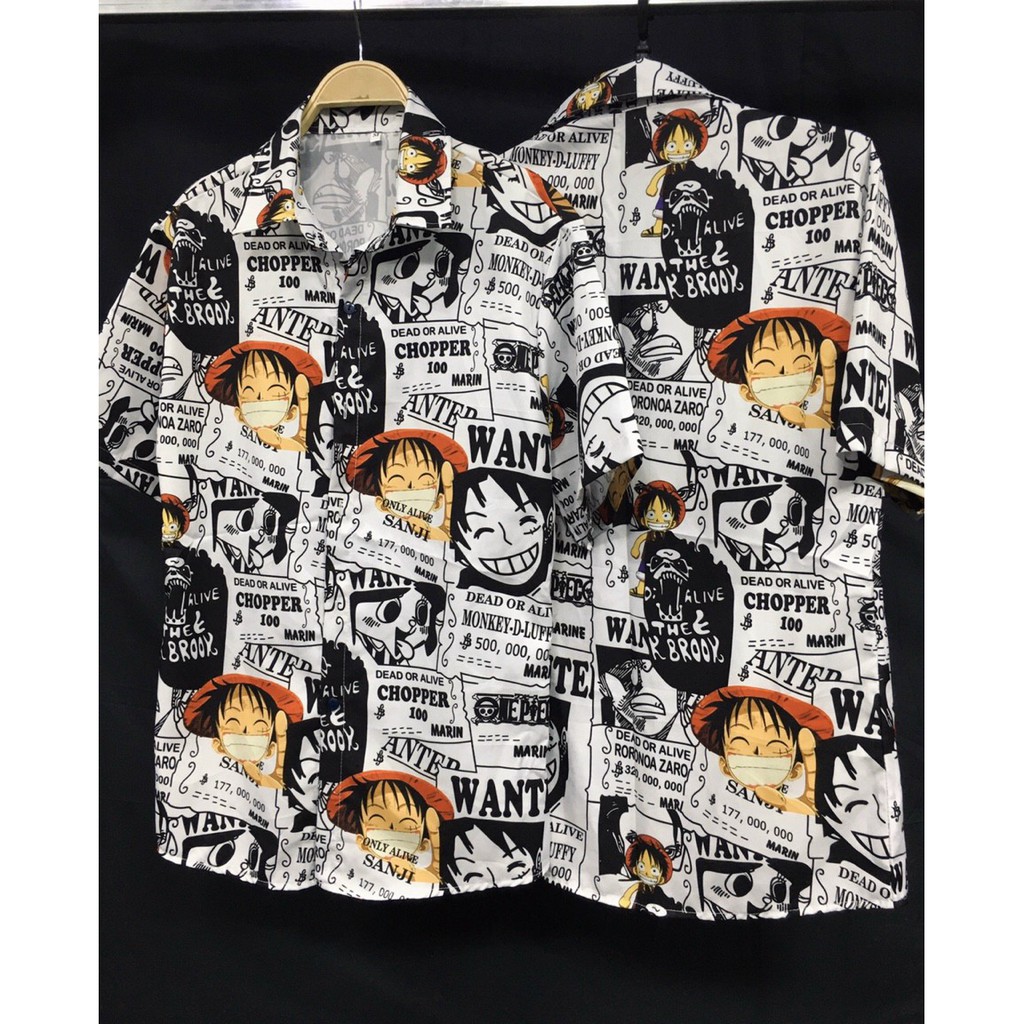 [TREND] ÁO SƠ MI FORM RỘNG HOẠT HÌNH UNISEX 2 MÀU TRẮNG VÀ ĐEN DM164210