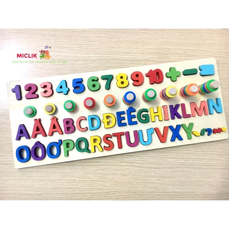 Bảng Học Chữ Cái Tiếng Việt Chữ Số Và Cột Tính Benrikids - Đồ Chơi Montessori Cho Bé Thông Minh