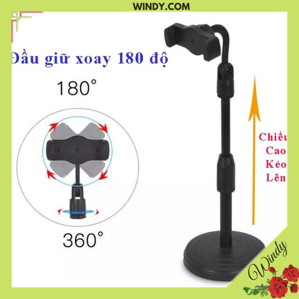 Giá Đỡ Điện Thoại livestream xem video Ổn Định Xoay 360 Độ dùng để Quay Phim Ghi Hình Đa Dụng