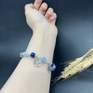 Vòng Tay Đá phong Thuỷ Phối Chram Bạc 925 (hợp mệnh thủy , mộc )