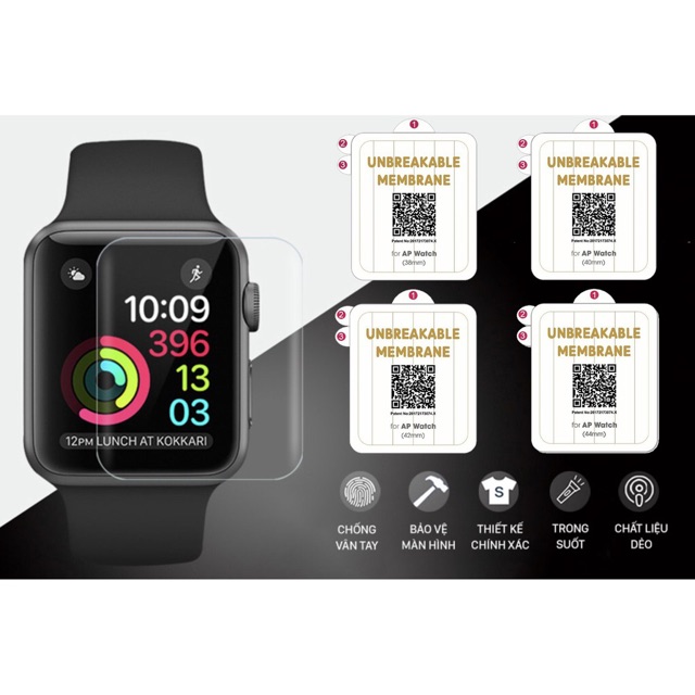 Dán ppf đồng hồ apple watch đủ series 1, 2 , 3 , 4 ,5 ,6 , se, các size 38 mm - 40 mm - 42 mm - 44 mm