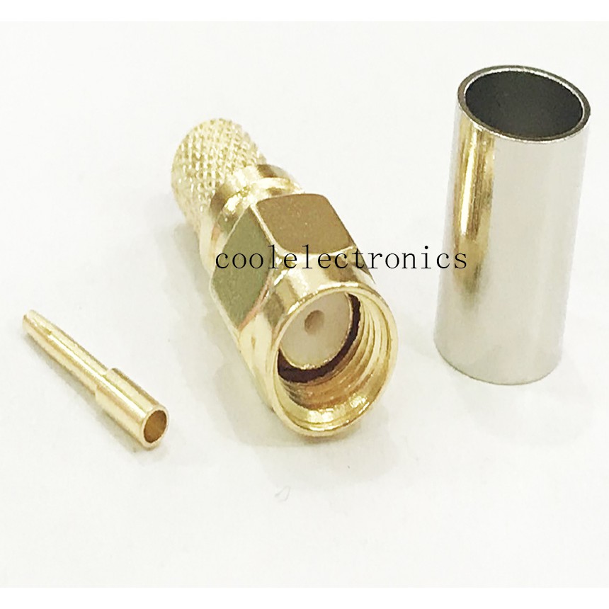 5 Chiếc RP-SMA Nam Cắm Thẳng Uốn Cho RG8X LMR240 Cáp Coax RF Kết Nối Adapter