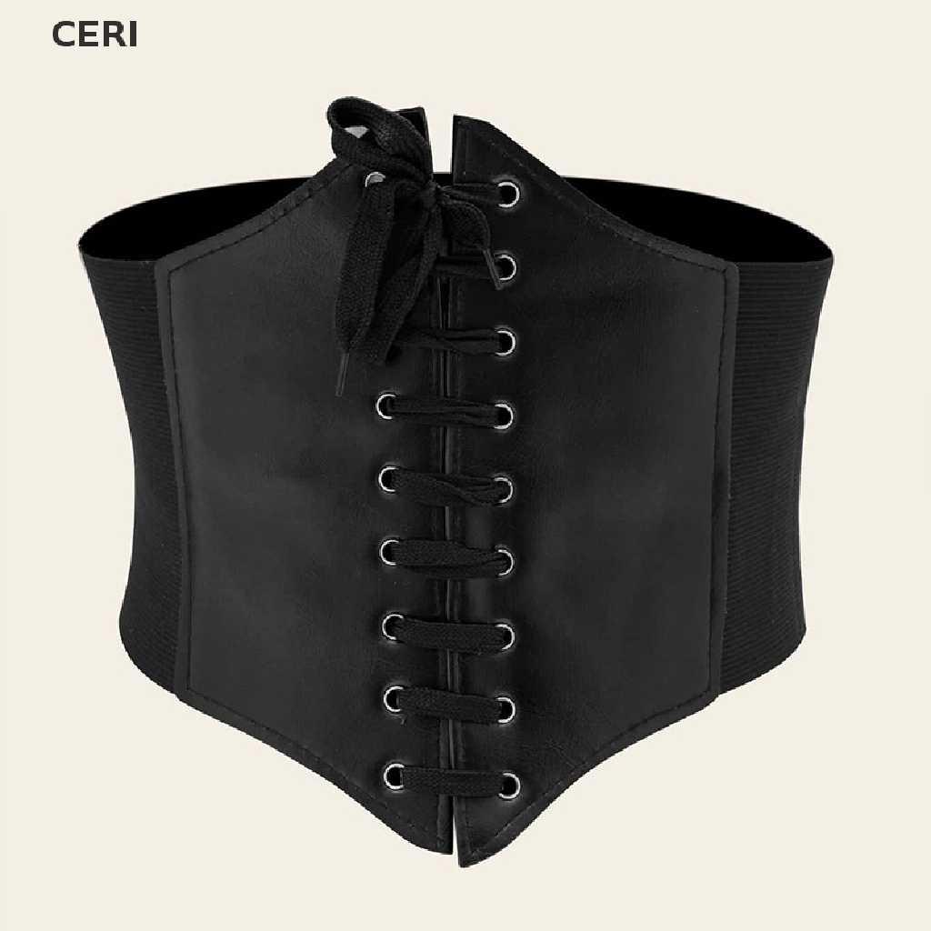 1 Thắt Lưng Da PU Bản Rộng Buộc Dây Kiểu Gothic Cho Nữ