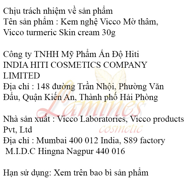 Kem Giảm Thâm Vicco Nghệ Và Đàn Hương | Vicco Turmeric Skin Cream 30gr