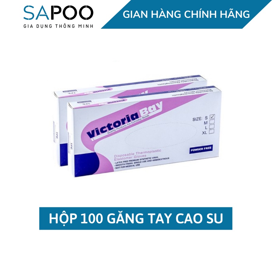 Hộp 100 găng tay rửa bát làm bếp vệ sinh VictoriaBay bao tay siêu dai chất liệu TPE không mùi - Gia Dụng SAPOO