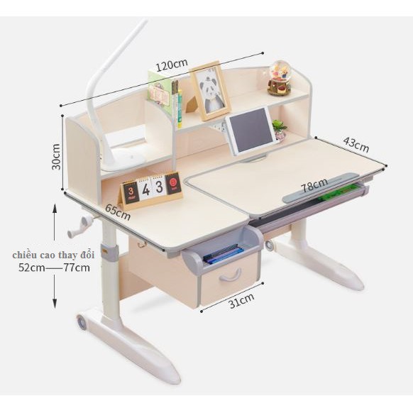 [CHÍNH HÃNG] Bàn học chống gù chống cận thông minh 1m2 xuất khẩu châu Âu ROYAL1200