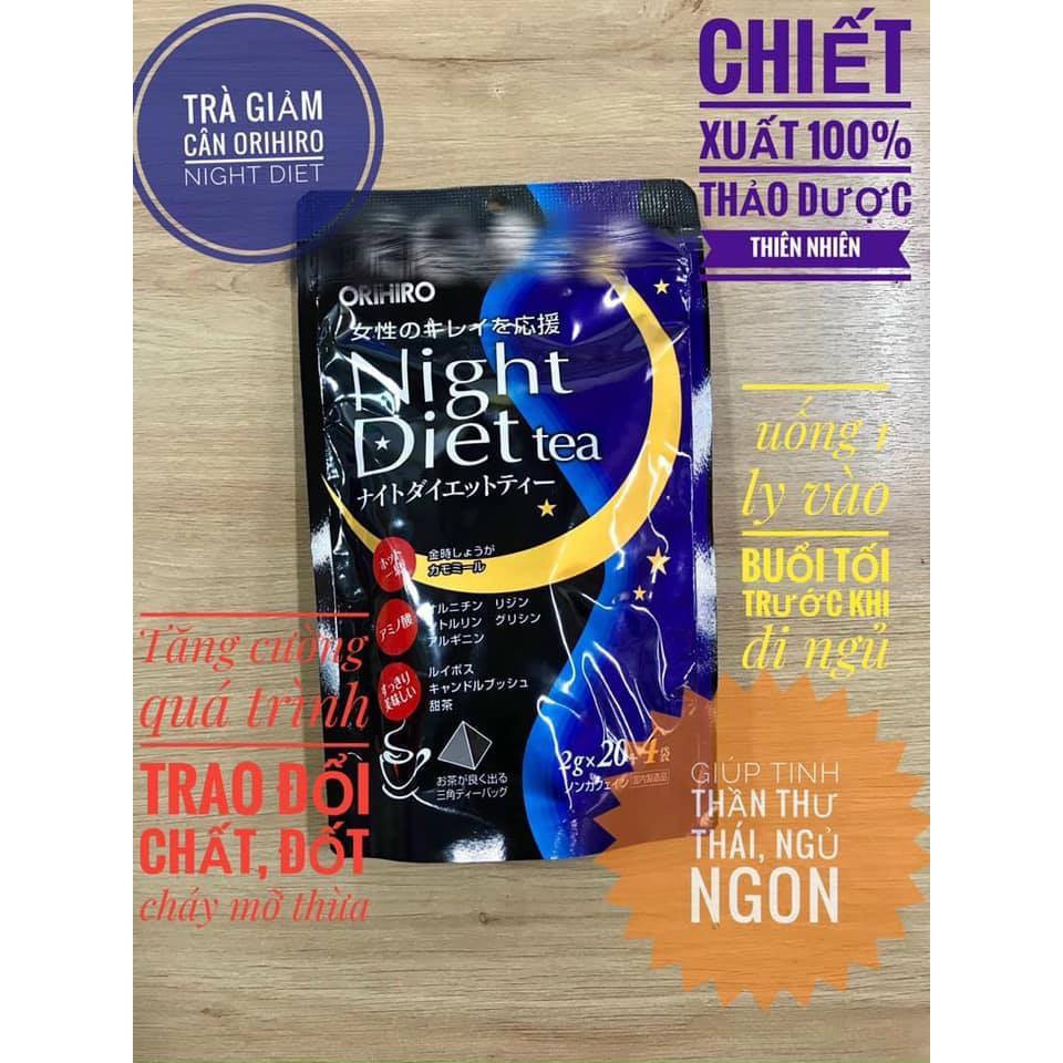 Trà giảm cân Night Diet Tea Orihiro – Hỗ trợ giảm cân nhanh an toàn cho người béo lâu năm, người thừa cân