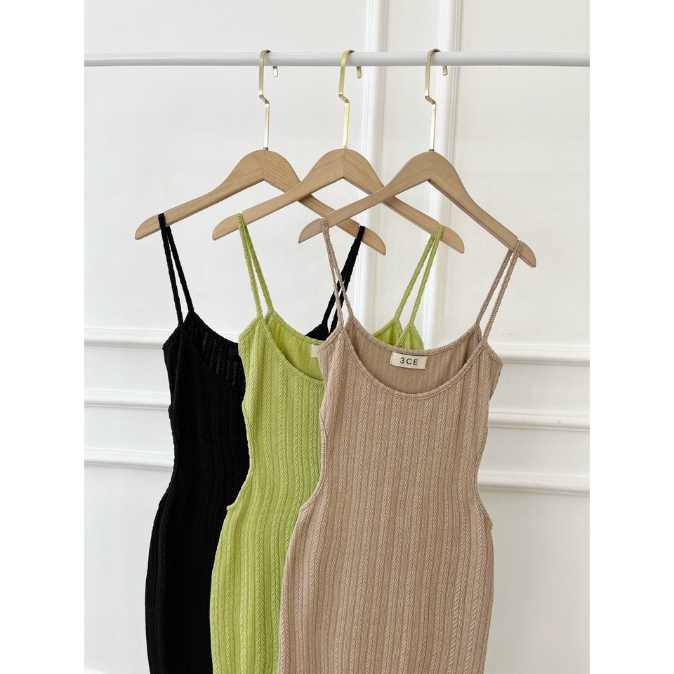 Đầm body nữ hai dây khoét eo dáng dài qua gối, đầm midi dáng ôm sexy NPDAM016