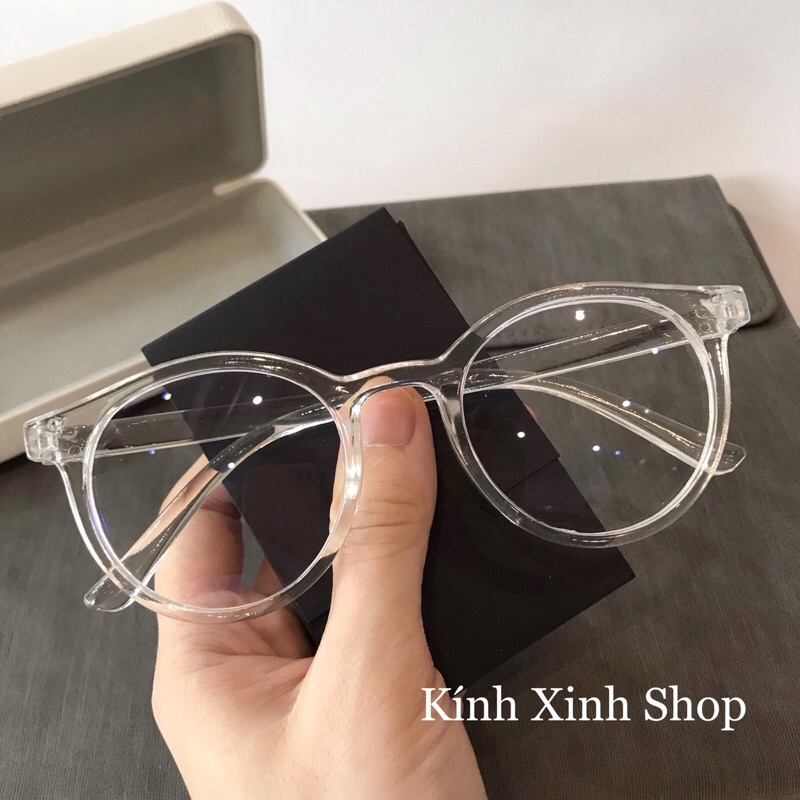 Kính Giả Cận Nam Nữ Gọng Kính Cận Không Độ Mắt Tròn Trong Suốt