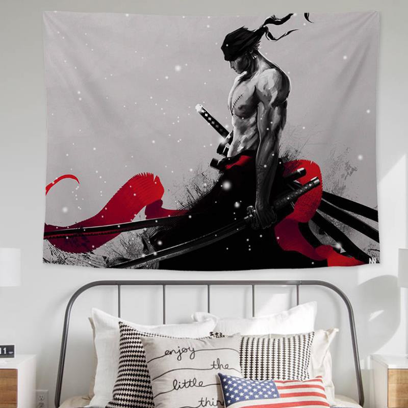 [Tặng kèm Đèn nháy 5m+móc treo] Thảm Treo Tường Hình Anime One Piece trang trí decor phòng NR