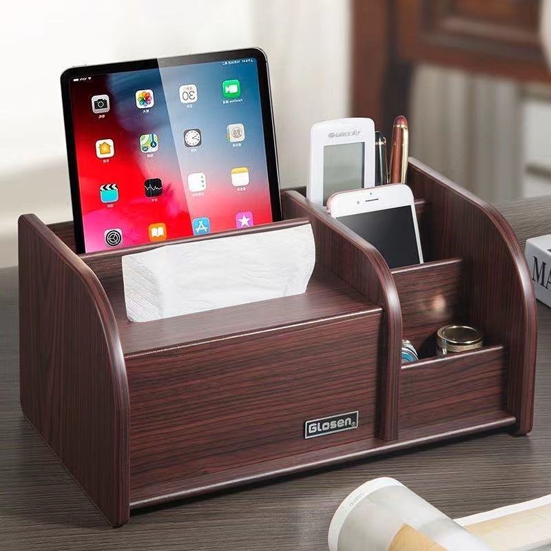 Hộp Đựng Khăn Giấy Điều Khiển Từ Xa Đa Năng Bằng Gỗ Sáng Tạo Trang Trí Phòng Khách