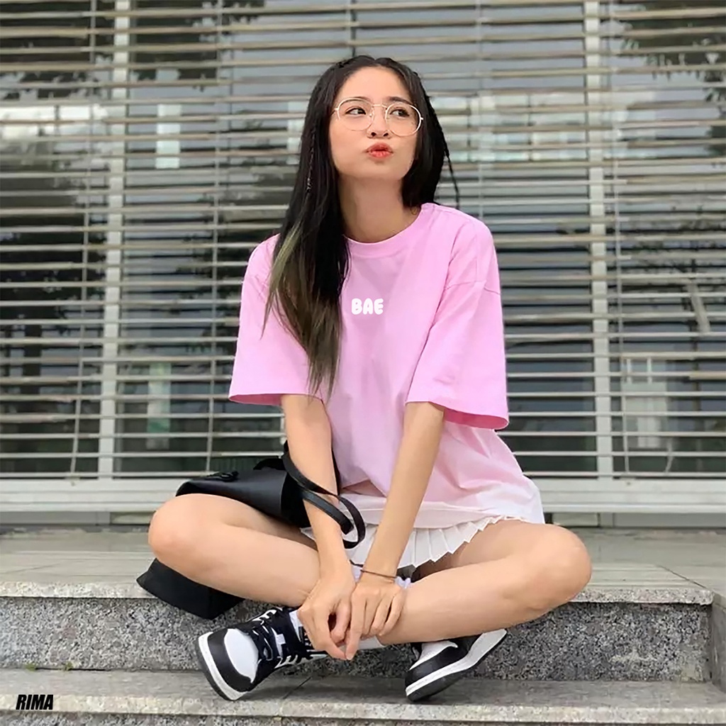 Áo Thun Tay Lở BAE Phông Rộng Nam Nữ Unisex Cotton Cao Cấp Đẹp Ngắn Freesize Hình Trắng Đen Xanh Navy Họa Tiết RIMA