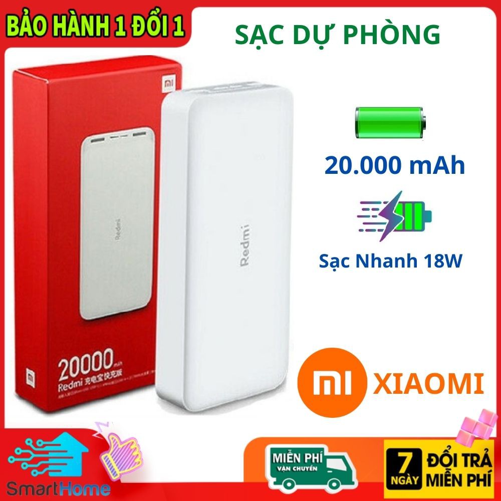 Sạc dự phòng Xiaomi Redmi 10000mAh và 20000mAh - Hàng Chính Hãng