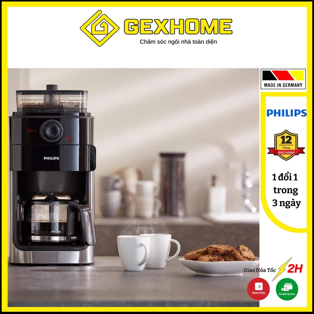 Máy pha cafe Philips HD7769, 9 mức xay, pha vị cà phê tuỳ ý [Nhập Đức chính hãng]