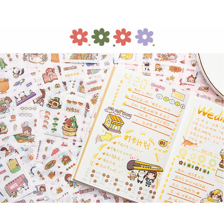 Set 25 tờ sticker siu cute dán trang trí, không trùng hình