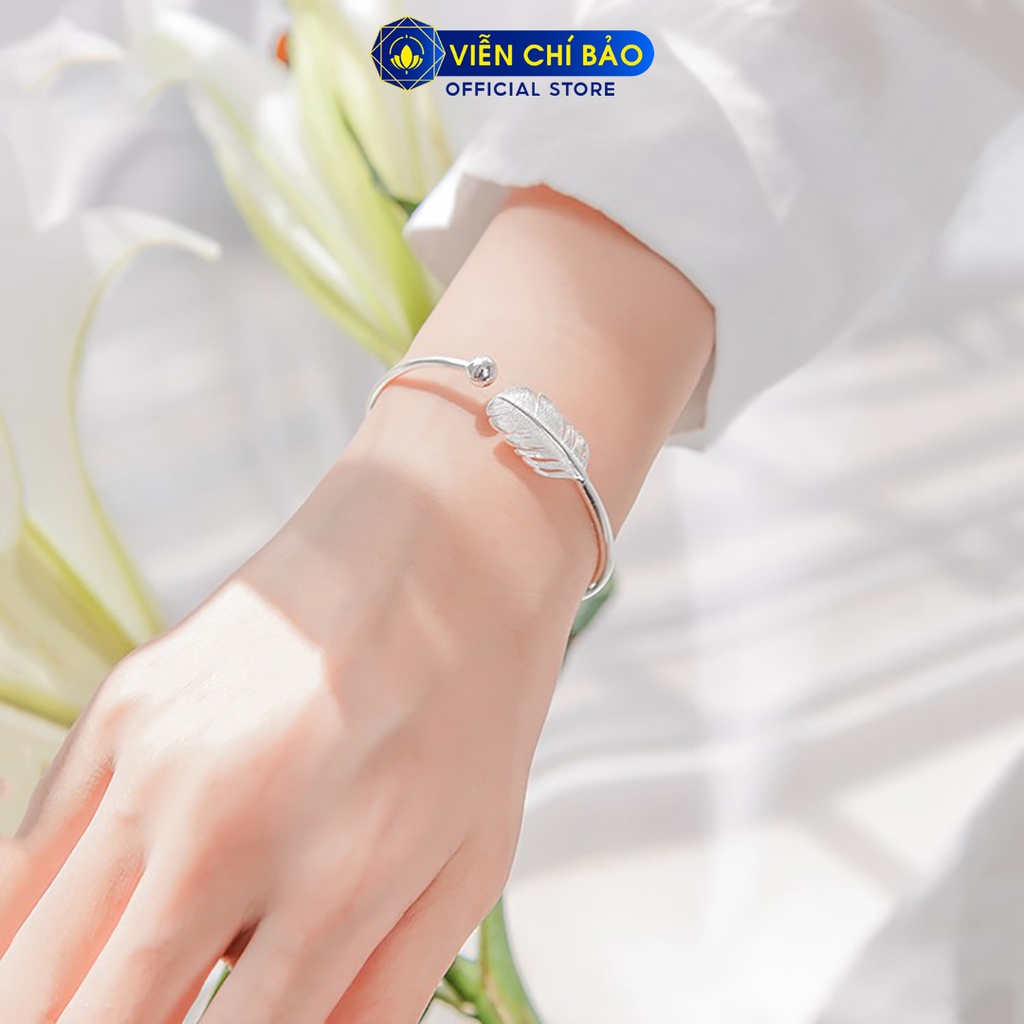 Lắc tay bạc nữ Lông vũ bạc 925 thời trang phụ kiện trang sức nữ Viễn Chí Bảo L400172