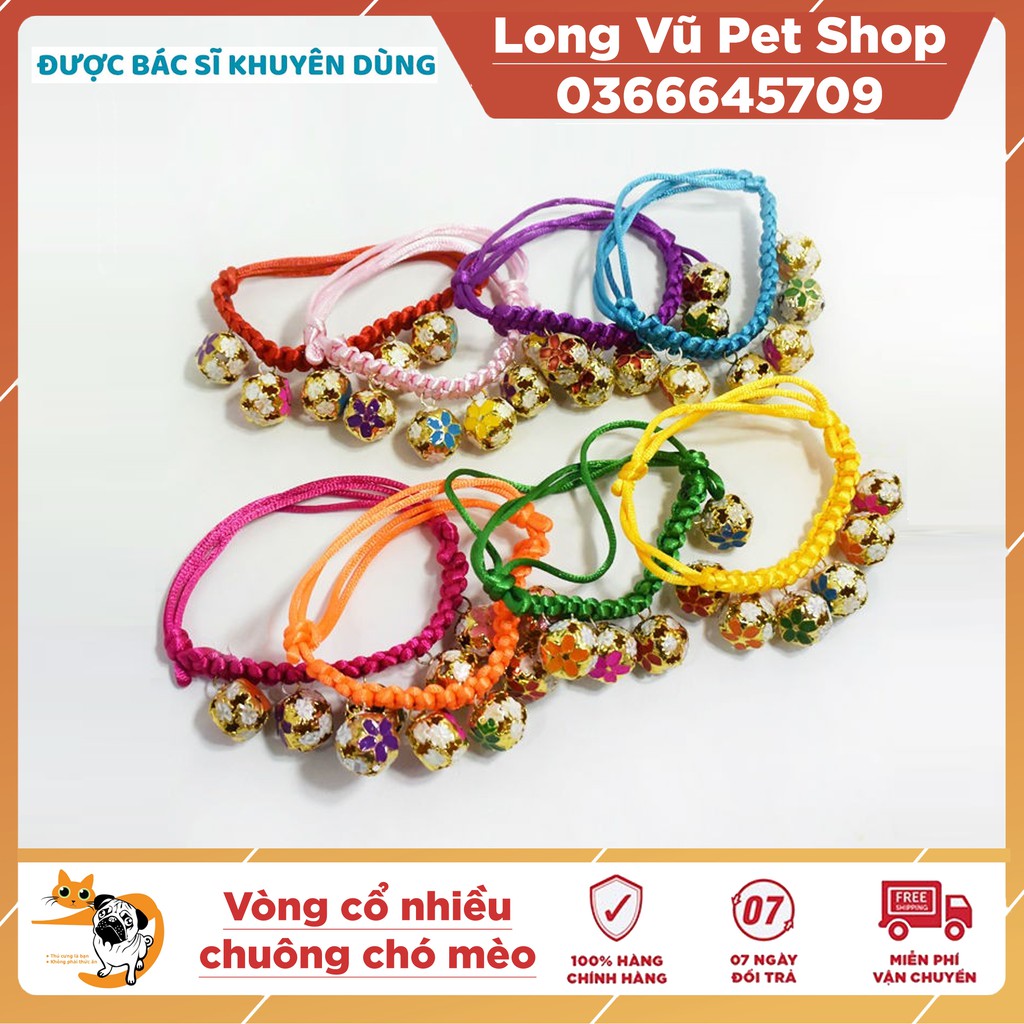 Vòng cổ nhiều chuông cực đẹp Long Vũ Pet Shop