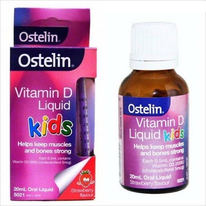Vitamin D Ostelin Liquid Kids – Vitamin Dạng Nước Cho Trẻ, 20ml HÀNG NHẬP
